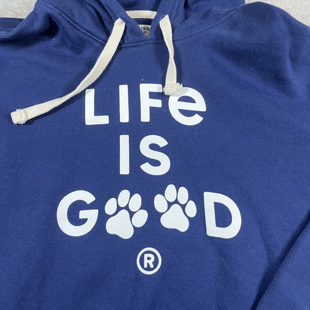 Life Is Good Dog Hoodie Adult  Medium‎ Blue